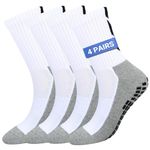 4 Pairs Grip Football Socks, Anti Slip Socks for Mens Women, Men's Running Socks Basketball Yoga Socks Athletic Sports Socks