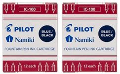 Pilot Namiki IC100 Fountain Pen Ink Cartridges - Blue/Black (Pack of 2)