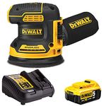 DeWalt DCW210N 18V Brushless 125mm Random Orbital Sander with 1 x 5.0Ah Battery & Charger