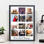 Wood One Pinch Customised Photo Collage Vertical Frame For Birthday, Anniversary, Wedding Gift, Personalized Collage Gift, Wall Photo Frame (10X15, Black), Rectangular