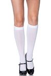 Leg Avenue Women's Nylon Opaque Knee Highs Hosiery, White, One Size