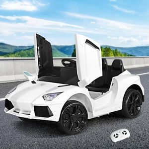 Rigo Kids Ride On Car, Sports Cars Remote Control 12V Battery White