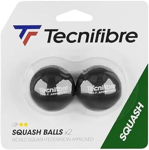 TECNIFIBRE BALLES SQUASH UNISEXE - 2 BALLS DOUBLE YELLOW DOT
