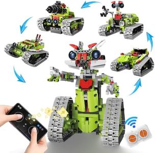 5 in 1 Robot Building Kit for Kids, Educational STEM Building Blocks Set, Remote & APP Control Construction Robot/Tracked Racer/Tank/Bulldozer, Building Toy Gifts for Boys Girls 8-16, (705 PCS)