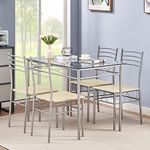 VECELO Kitchen Dining Room Table an