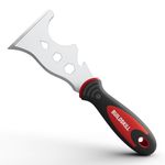 BUILDSKILL 12-in-1 multi-functional putty knife – stainless steel blade with soft grip rubber handle | roller cleaner, putty spreader, nail puller, etc – ergonomic scraper tool for painters, DIYers
