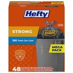 Hefty Strong Large Trash Bags (Trash Can Liner, Drawstring, 33 Gallon, 48 Count)