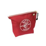 Klein Tools 5539RED Zipper Bag, Canvas Tool Pouch is 10-Inch Consumables Bag for Storing Parts, Brass Grommet for Easy Hanging, Red