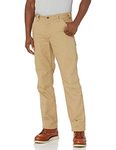 Carhartt Men's Rugged Flex Relaxed Fit Canvas Flannel-Lined Utility Work Pant, Dark Khaki, 42W x 34L