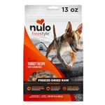 Nulo Freeze Dried Raw Dog Food for All Ages & Breeds: Natural Grain Free Formula with Ganedenbc30 Probiotics for Digestive & Immune Health - Turkey Recipe with Cranberries - 13 Oz Bag