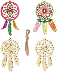 40Pcs Wooden DIY Dream Catchers Kits for Kids Girls Womens Decorative Hanging Ornaments to Paint, Spring Decorations Dream Catchers for Home Easter Decorations Easter Ornaments for Tree Home Decor