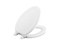 KOHLER Stonewood Toilet Seat, Quiet-Close Elongated, Slow Close, Wooden Toilet Seat