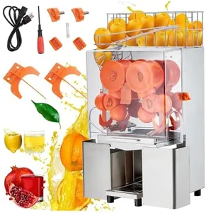 Commercial Orange Juicer Machine, 120W Orange Juice Extractor, Stainless Steel Orange Squeezer for Efficient 22-30 Oranges/Min, Easy to Clean With Pull-Out Filter Box, 2 Collecting Buckets