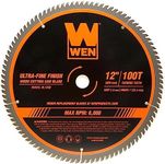 WEN BL1200 12-Inch 100-Tooth Carbide-Tipped Ultra-Fine Finish Professional Woodworking Saw Blade for Miter Saws and Table Saws, Silver