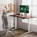 ErgoYou - Electric Height Adjustable Standing Table - Dual Motor 2 Stage - E4 Series - Ergonomic Sit Stand Computer Desk – (Walnut, 47 x 23.5 inches)