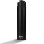 Allo Steel Water Bottles Stainless Steel Sipper Water Bottle for adults, kids 600 ml Water Bottles for School, Office, Sports, Gym 600 ml Water Bottle for Men and women, Black 600ml