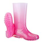 Homtechly Rain Boots for Women Waterproof Anti-Slip Rubber Boots Casual Fashion Holiday Shoes Outdoor Indoor Work Rain Boot with Women Water Shoes