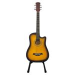 38 Inch Full Size Acoustic Guitar Classical Cutaway Design Hardwood Finish & Steel Strings with Bag (Natural)
