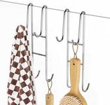 BELLE VOUS Stainless Steel Shower Door Hooks (2 Pack) - Heavy-Duty Over The Door Towel Hook Hangers for Bathroom Frameless Glass Shower Door - Silver