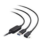 Cable Matters Active USB-C Cable for Oculus Quest 2 VR Headset USB-A to USB-C Active Cable in For Monitor, Tablet, Personal Computer, Smartphone Black 5 Meters / 16.4 Feet