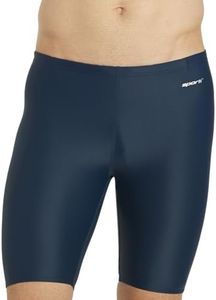Sporti Men's Athletic Swimwear Jammers, Suitable for Big Boy & Youth Competitve, Abstract Print Jammers, Drawstring Waist - Solid Compression - Navy - 24
