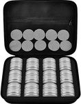 PAIYULE 96 Pieces 46mm Coin Capsules, with Foam Gasket and Plastic Storage Organizer Box, 6 Sizes (20/25/27/30/38/46mm) Coins Collector Case Holder for Coin Collection Supplies(White Capsule)