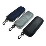 X-SHIYUN Unisex Semi-Hard Shell Eyeglasses Cases(3 Pack), Protective Case For Glasses, Black Silver Cowboy, Medium