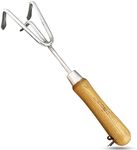 Garden Guru Eco Hand Cultivator Rake Tiller Tool- 100% Recycled Stainless Steel - Rust Resistant - FSC Certified Wood Ergonomic Handle - Great for Gardening Cultivating Loosening Weeding