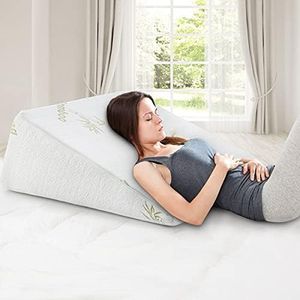 Luxdream Wedge Pillow Memory Foam Cool Gel Bed Wedge Back Support Pillow with Bamboo Cover 63x61x30cm