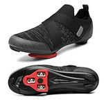 Unisex Cycling Shoes Compatible with Peloton Bike & SPD Indoor Road Riding Biking Bike Shoes with Delta Cleats Included for Men Women Black M7.5
