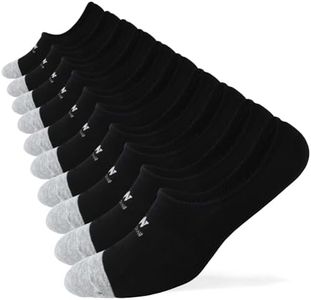WANDER No Show Socks 10 Pack Thin Non Slip Low Cut Invisible Loafer Socks Men&Women Boat Liner(10 Pairs Black Grey,Sock Size:9-11)