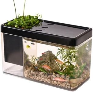 Small Aquarium,Transparent Fish Aquarium Desktop - Fish Tank Aquarium Fish Tank Fish Aquarium Tiny Aquarium Tank for Sea Monkeys Shrimp Snails