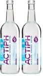 Alkaline Ionised Spring Water pH9+ (12x 750ml) Purified with Electrolytes Clean and Smooth Taste ACTIPH Water Glass Collection (Pack of 2)