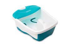 Homedics Everyday Foot Spa Massager with Heat/Keep Warm Technology and Relaxing Bubbles, Smooth Footbed and ACU-nodes for Gentle Massage, for up to 10.5 UK Size Feet, White/Blue