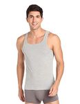 U.S. POLO ASSN. Mens Pure Cotton Ribbed Ev006 Regular Fit Vest-Pack of 1 (Grey Mel L)