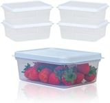 Checkmart [5 Pack Snap-On Airtight containers with Lids 1000ml (1 Litre) Food Storage Containers, Meal Prep containers with lids 5 Pack - Leak Proof Microwave Freezer Dishwasher Safe Reusable