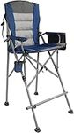 REDCAMP Oversized Tall Folding Camping Chair Heavy Duty 330lb, Portable Bar Height Directors Chair with Footrest Paded for Lawn Outdoor Sport, Blue