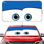 Gven Windshield Sun Shade, 2024 Car Sun Shade for Front Windshield Funny Car Eyes Sunshades Sun Visor Protector Blocks UV Rays Foldable 210T Keep Your Vehicle Cool