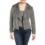 ANNE KLEIN Women's Houndstooth Trench Jacket, Fir Combo, 2