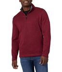 Wrangler Authentics Men’s Sweater Fleece Quarter-Zip, zinfandel heather, Medium