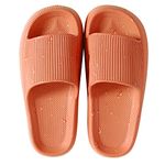 House Slipper For Man Women Pillow Slides Non-Slip Lightweight Open-toe Shower Shoes Quick Drying Extra Thick Sandals (Orange, numeric_9_point_5)