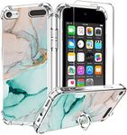 KANGHAR iPod Touch 7/6/5 Case, Marble Pattern with Screen Protector,Kickstand Ring Holder Soft TPU Bumper Shockproof Cover for iPod Touch 5th/6th/7th Generation