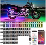 16Pcs RGB+IC Chasing Motorcycle LED Lights with APP/RF Remote, Dreamcolor Motorcycle LED Underglow Kit with Brake Turn Signal, 12V Waterproof Neon Strip Lights Kit for Harley Kawasaki ATV Golf Cart