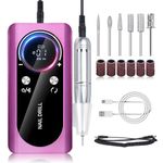 Aedcbaide Nail Drill, Electric Nail File, Nail Files Electric Nail Drill Machine for Acrylic and Gel Nails, 45000 RPM Adjustable Speed Manicure Pedicure Set with 6 Drill Bits for Girl Women Beginner