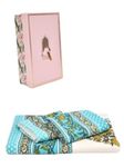 HOUSE OF GULAB Cotton Bath & Hand Towel, Hand Block Printed Towel for Bathroom, Quick Drying Towel for Men & Women, Eco Friendly Towel with Gift Box, Ideal for Daily Use (Sky Blue & Green)