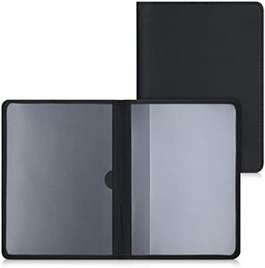 kwmobile Funda para permiso de circulación coche de cuero sintético - Para documentos de 10.5 x 14.8 CM doblados - negro