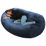 bananair - Giant Bean Bag for Adults and Kids - Ultra Soft & Comfortable, Premium Quality Foam Filling - Removable & Machine Washable Cover - Large & Fluffy Bean Bag (160x90x60 cm, Blue)