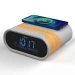 i-box Alarm Clocks Bedside, Alarm Clock with Wireless Charging, Bluetooth Speaker, Radio Alarm Clock, Fast 10W Qi Wireless Charger, 5W Stereo Speakers, Mains Powered, FM Radio, 2x USB Charging Ports