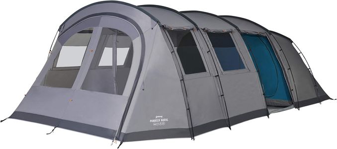 Vango Purbeck 600XL 6-Person Family Tent – 3 Rooms, Porch, Vivid Grey