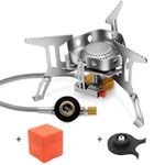 Yinleader Foldable Camping Gas Stove, 3500W Portable Backpacking Stove Piezoelectric ignition with Windproof (Non gas tank included)